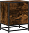 vidaXL - Nachtkastje - 40x31x50 - cm - bewerkt - hout - gerookt - eikenkleurig