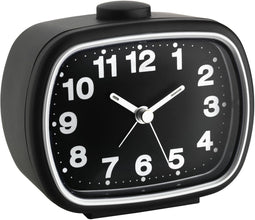 TFA Dostmann 60.1017 - Wekker - Analoog - Alarm - Snooze - Fluorescerende wijzers - Zwart Wit
