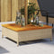vidaXL - Parasolvoetbedekking - 70x70x25 - cm - poly - rattan - acaciahout - beige