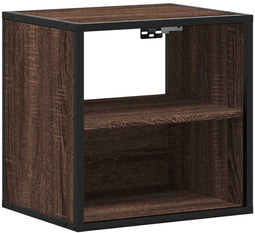 vidaXL - Nachtkastje - wandgemonteerd - 40x31x39,5 - cm - bruin - eikenkleurig