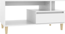 vidaXL - Salontafel - 90x49x45 - cm - bewerkt - hout - wit