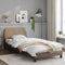 vidaXL - Bedframe - met - hoofdbord - kunstleer - cappuccinokleurig - 90x200 - cm