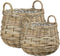 Mica Decorations Mand Marcia - 44x44x40 cm - Rotan - Grijs - Set van 2