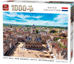 King - Legpuzzel - Stadhuis en Markt Delft - 1000 stukjes