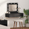 vidaXL - Wandgemonteerde - Make-up - Tafel - met - LED-verlichting - in - Zwart - Eiken