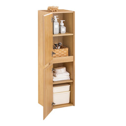 SoBuy BZR175-N - Hoge Smalle Badkamerkast - 4 vakken 3 verstelbare planken - Naturel 35 x 120 x 30 cm