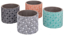 Plantenbakkenset Fiore Cement Cilindrisch 14 x 14 x 12 cm (4 Stuks)