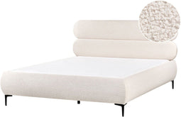 LESSAY - Tweepersoonsbed - Off-white - 160 x 200 cm - Bouclé