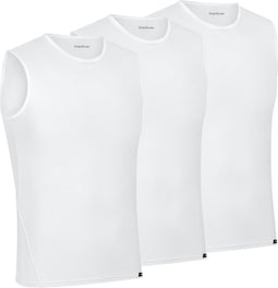 GripGrab Ultralight - 3PACK Mouwloos Fiets Ondershirt Mesh - Polygiene Geurarm - Wit - Heren - M (3-pack)