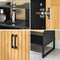 SoBuy BZR202-SCH - Badkast - MDF(E1) met bamboe deuren - Zwart/Natuur