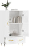 vidaXL - Hoge - kast - 69,5x31x115 - cm - bewerkt - hout - hoogglans - wit