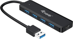 Equip 128959 - 4-Port USB 3.2 Gen 1 Hub met USB-C Adapter - Zwart