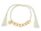 Scmyk BG-260 - Armband - Gevlochten met goudkleurige schakelketting - Creme