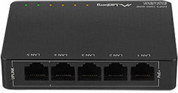 Lanberg DSP3-1005 - Schakelaar - 5x Ethernet 1Gbps 4x PoE+ 60W - Zwart