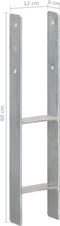 vidaXL Grondankers 6 st 12x6x60 cm gegalvaniseerd staal zilverkleurig VDXL_145306