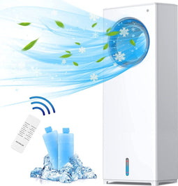 Mobiele Airconditioner Verdampingskoelers 80W Draagbare Blaiseloze luchtkoeler, elektrische ventilatorbevochtiger met afstandsbediening & LCD Display, 3 Modi Airconditioner voor binnenhuis Office Dorm