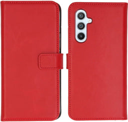 Selencia Galaxy A54 (5G) - Echt Lederen Bookcase - 3 Pashouders - Rood