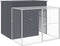 vidaXL - Hondenhok - met - ren - 214x253x181 - cm - gegalvaniseerd - staal - antraciet