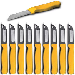 Solingen Schilmesje - RVS Glad - Robuust Handvat - Geel (10 stuks)