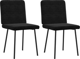 vidaXL - Eetkamerstoelen - 2 - st - fluweel - zwart
