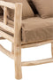 J-Line Sofa 3P Teak+Textiel Naturel/Bruin