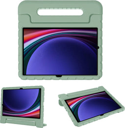 imoshion Kidsproof Backcover - Geschikt voor Samsung Galaxy Tab S9/S10 FE/S10 Lite - Schokabsorberend met handvat - Olijf groen
