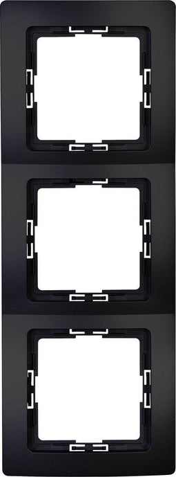 Kopp 3-voudig afdekraam - thermoplast - mat zwart - 220x83 mm