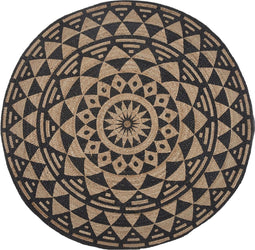 ALAKIR - Laagpolig vloerkleed - Zwart - 120 cm - Jute