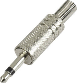 TRU COMPONENTS 1572331 Jackplug 3.5 mm Stekker, recht Aantal polen: 2 Mono Zilver 1 stuk(s)