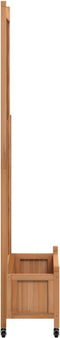 vidaXL - Plantenbak - met - latwerk - en - wielen - massief - vurenhout - bruin