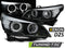 Koplampen Xenon D2S - voor BMW E60/E61 2003-2004 - LED angel eyes - zwart