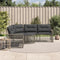 vidaXL - Tuinbank - met - kussens - en - voetensteun - L-vormig - poly - rattan - grijs