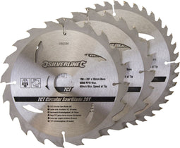 Silverline 590591 TCT Cirkelzaagblad - 30 x 190mm - 20/24/40T - Hout (3st)
