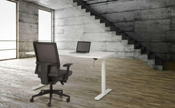 Bureau Teez Slinger zit/sta verstelbaar breed 140CM diep 80CM bladkleur Speciale Kleur framekleur Aluminium (RAL9006)