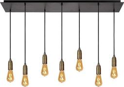 Atmooz - Hanglamp Flo - Industrieel - Woonkamer / Slaapkamer / Eetkamer - Plafondlamp - Goud Brons en Zwart - Hoogte 110cm - Metaal