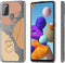 iMoshion Hoesje Geschikt voor Samsung Galaxy A21s Hoesje Siliconen - iMoshion Design hoesje - Meerkleurig / Line Art Color Face