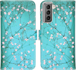 iMoshion Hoesje Geschikt voor Samsung Galaxy S21 Hoesje Met Pasjeshouder - iMoshion Design Softcase Bookcase - Meerkleurig / Blossom