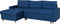FLAKK - Hoekslaapbank - Marineblauw - Rechts - 232 cm - Polyester