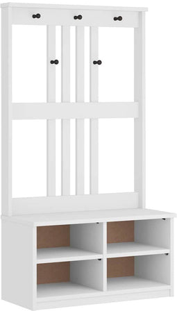 vidaXL - Halboom - SANDENS - wit - 87x40x159,5 - cm - massief - grenenhout