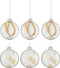 J-Line kerstbal Gedroogde Takjes - glas - transparant/beige - small - doos van 6