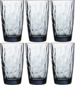 Bormioli Rocco Diamond longdrinkglas - 47 cl - Blauw - Set-6