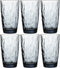 Bormioli Rocco Diamond longdrinkglas - 47 cl - Blauw - Set-6