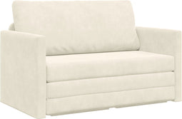 vidaXL - Vloerl - sofa - bed - 2-in-1 - Crème - 124x204x61 - cm - Velours