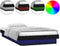vidaXL - Bedframe - LED - massief - hout - zwart - 90x200 - cm