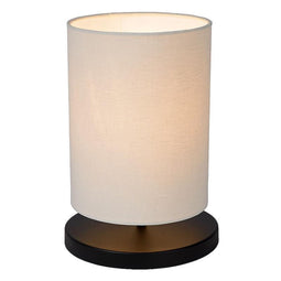 Atmooz - Tafellamp Kyle - Slaapkamer / Woonkamer - Industrieel - Zwart en witte kap - Hoogte 30cm - Metaal