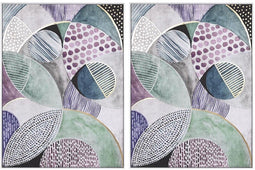 Schilderij DKD Home Decor 103 x 4,5 x 143 cm Abstract Stads (2 Stuks)