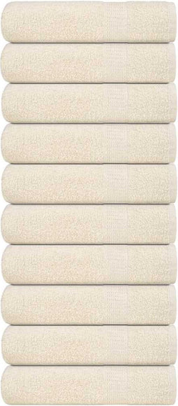 vidaXL - Handdoeken - 10 - st - 50x100 - cm - 360 - g/m² - 100% - katoen - crèmekleurig