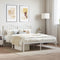 vidaXL - Bedframe - met - hoofdbord - metaal - wit - 150x200 - cm