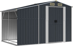vidaXL - Tuinschuur - 277x192,5x179 - cm - gegalvaniseerd - staal - antracietkleur