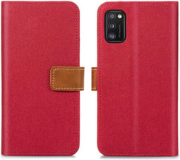 iMoshion Hoesje Geschikt voor Samsung Galaxy A41 Hoesje Met Pasjeshouder - iMoshion Luxe Canvas Bookcase - Rood